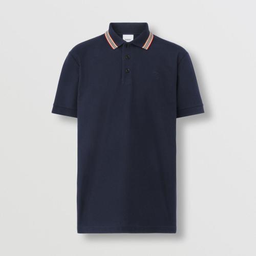 BURBERRY 22年秋冬 男士 标志性条纹衣领珠地网眼布棉质 Polo 衫 80562221