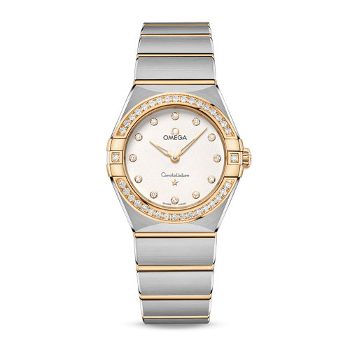 OMEGA/欧米茄 星座系列 精钢 18K金 外圈镶钻 钻石刻度 石英机芯 女士腕表 131.25.28.60.52.002