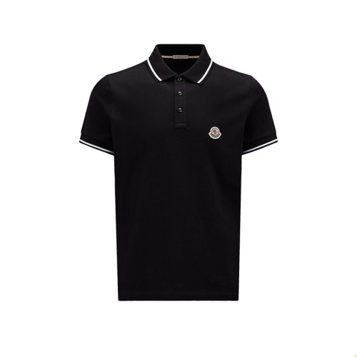 Moncler/蒙克莱 22年秋冬新款 男士黑色纯棉徽标贴片短袖polo衫H20918A0000984556999