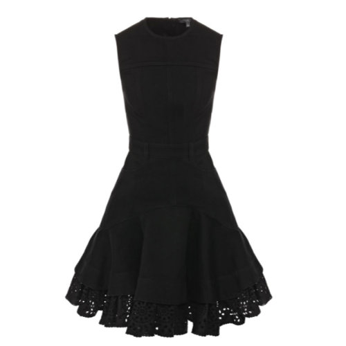 Alexander McQueen/亚历山大麦昆 女裙 时尚百搭 女士 黑色棉质连衣裙 559059QMM051000 HJH01AAB