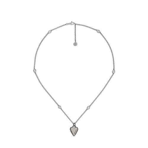 GUCCI/古驰 22春夏新款 925银徽标刻花搭扣爱心互扣式双G吊坠项链678907J89B09515