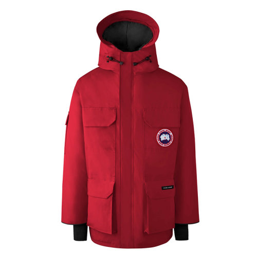 CANADA GOOSE/加拿大鹅   EXPEDITION系列 男士红色连帽毛边防风派克大衣4660M-ROUGE