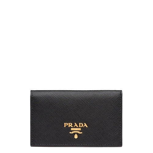 PRADA/普拉达 22年新款 女士黑色皮革金标按扣卡夹1MC122年_QWA_F0002
