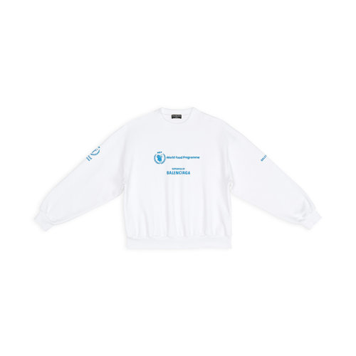 Balenciaga/巴黎世家 22年秋冬新款 WFP系列 女士白色纯棉中重抓绒艺术画印花卫衣697869TMVL10908