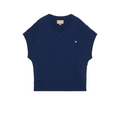  GUCCI古驰 22年秋冬 女士 羊绒短袖毛衣 679506 XKB63 4726