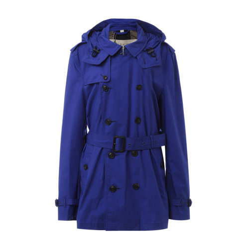 BURBERRY/博柏利 纯棉蓝色连帽男士风衣（附腰带）男士外套 大衣 夹克 39651661