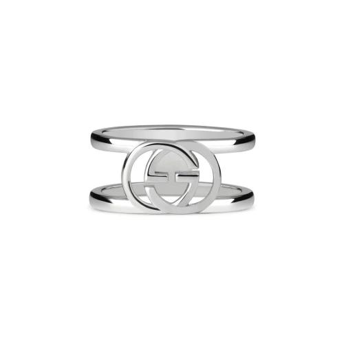  GUCCI古驰 22年秋冬 女士 互扣式双G宽版开口戒指 295716 J8400 8106