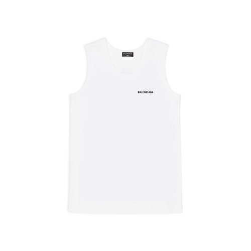 Balenciaga/巴黎世家 22年秋冬新款 男女同款白色棉质混纺宽松背心无袖上衣697880TMVM39040