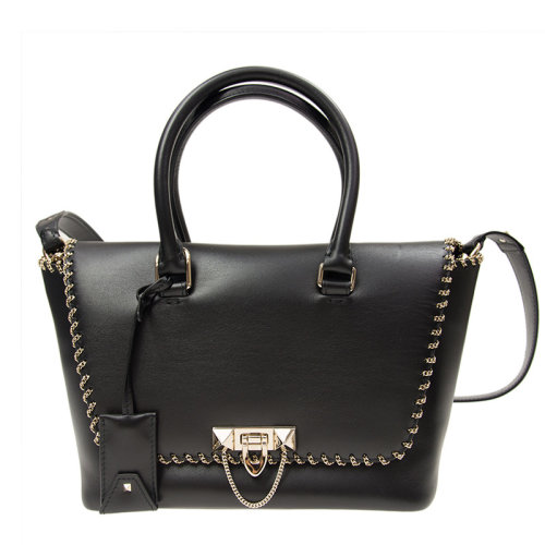 Valentino/华伦天奴 女士 黑色牛皮单肩包斜挎包手提包 NW0B0A47MRU ON0 HJH0015X