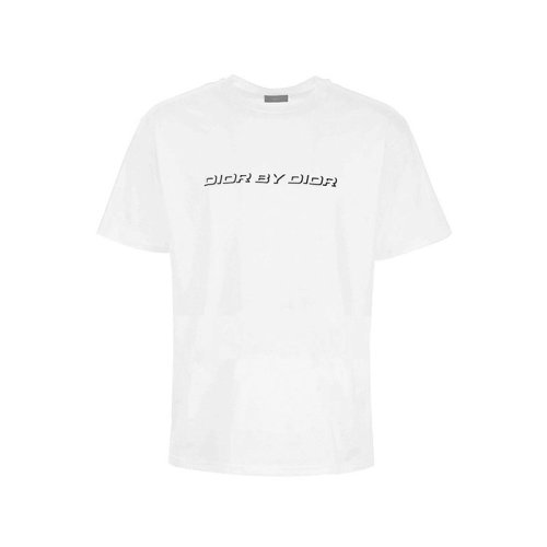 DIOR/迪奥 经典字母logo装饰 男士白色棉质圆领短袖T恤 863J611K0910