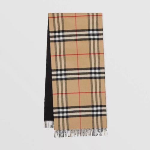  BURBERRY 22年秋冬 男士 双面两用格纹羊绒围巾 80359101 预定商品1-3周发货
