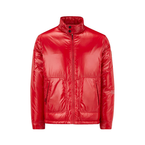Moncler/蒙克莱 22年秋冬新款 Maya 70系列FRGMT藤原浩合作款 男士樱桃红色漆面尼龙面料Stan短羽绒服H209U1A00004M214945R