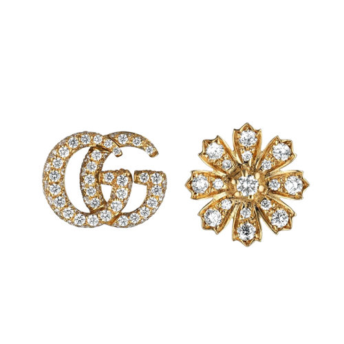 GUCCI/古驰 22春夏新款 18K金黄金花卉钻石耳环582033J8CZ08062