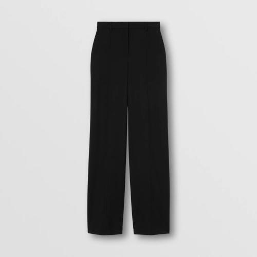  BURBERRY 22年秋冬 女士 刺绣徽标羊毛量裁长裤 80611211