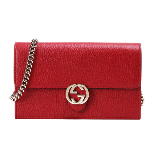 GUCCI/古驰女士牛皮革双G扣链条单肩包斜挎包ai510314