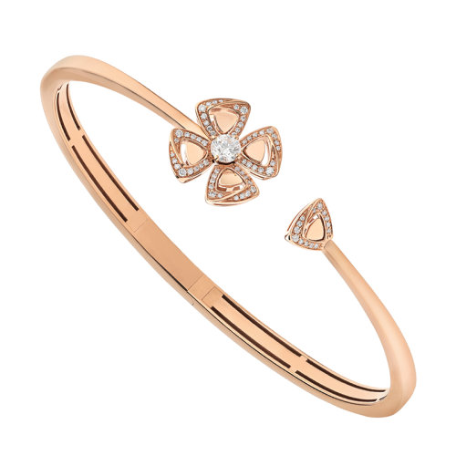 BVLGARI/宝格丽 Fiorever系列 18K金玫瑰金镶有主钻和密钉钻石花朵造型手链 356263