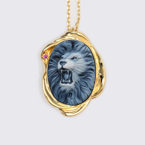 吊坠【2021新款星座】 shiyu/十玉艺术珠宝 狮子座 [全球限量20枚] 一体双色缟玛瑙 黄道十二宫 十玉