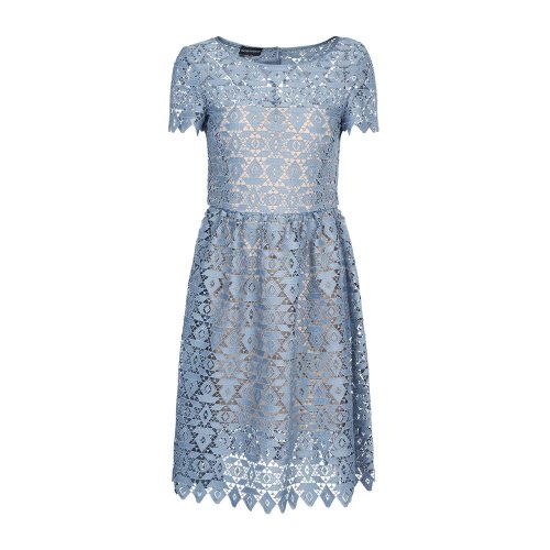 Emporio Armani/安普里奥阿玛尼 雾霾蓝 女士蕾丝连衣裙 2NA40T-22400-713