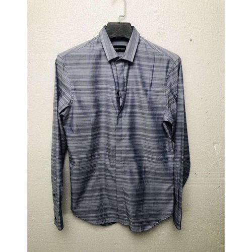 Emporio Armani/安普里奥阿玛尼 灰蓝色男士长袖衬衫