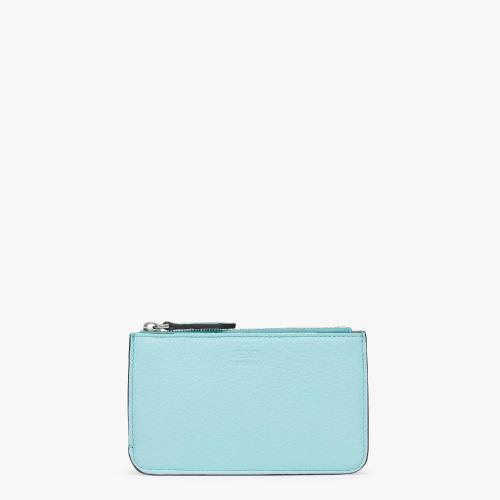  FENDI芬迪 22年秋冬 女士 手拿包 绿松石色皮革零钱包 8AP161A91BF1JN3