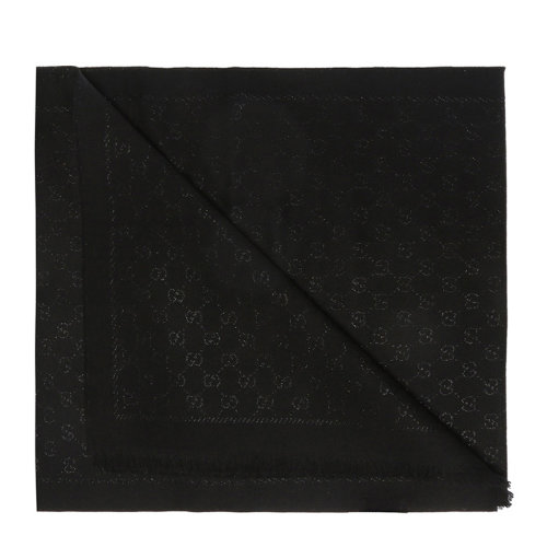 GUCCI/古驰 男女同款中性金属色羊毛经典双G徽标提花末端流苏披肩围巾围脖 479763-3G187-1060