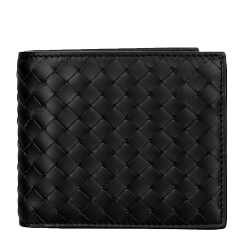 Bottega Veneta/葆蝶家 男士深蓝色牛皮编织短款卡包钱夹钱包男包 138625-V4651-4013