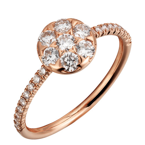 CARTIER/卡地亚 ETINCELLE系列 18K金玫瑰金镶嵌25颗明亮式切割钻石 结婚求婚订婚戒指B4225000