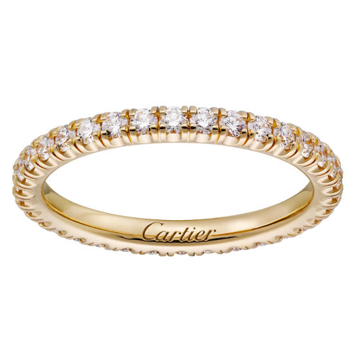 CARTIER/卡地亚 ALLIANCE ETINCELL系列 18K金黄金镶嵌38颗明亮式切割钻石 结婚求婚订婚戒指B4086300