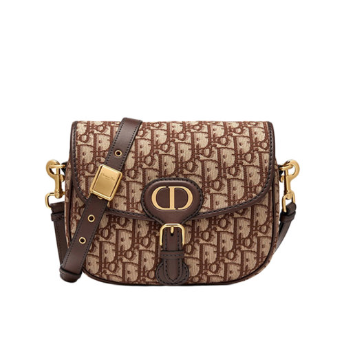 DIOR/迪奥 BOBBY系列 棕色Dior斜纹提花帆布中号单肩包 M9319UTZQ_M747