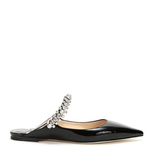 Jimmy Choo/周仰杰 女士漆皮尖头平底鞋穆勒鞋 BING FLAT PAT