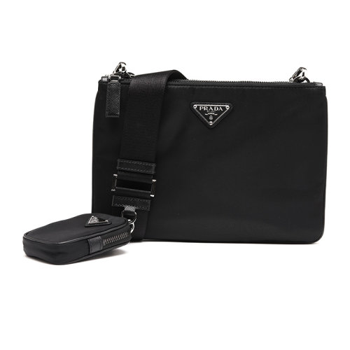 PRADA/普拉达三角徽标织物男士单肩包斜挎包2VH1202DM