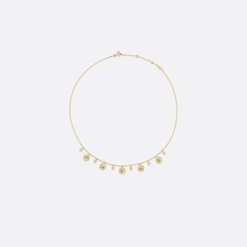  DIOR迪奥 22年秋冬 女士 项链 Rose des Vents 750/1000黄金项链，镶嵌钻石和珍珠母贝 JRDV951