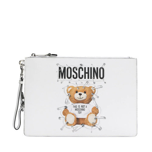 MOSCHINO/莫斯奇诺  女包女士皮革时尚百搭小熊图案手拿包   $A842082101147