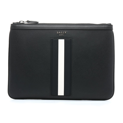 BALLY/巴利21新品logo徽标牛皮革拉链男士手挽手拿包手包BEXMD