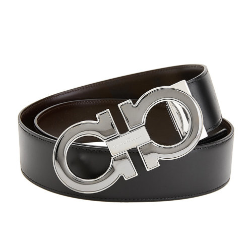 Salvatore Ferragamo/菲拉格慕 男士 黑色皮革时尚皮带腰带 645904 679494