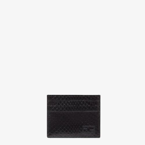  FENDI芬迪 22年春夏 男士 卡包 黑色水蛇皮卡夹 7M0164AGR0F0QA1