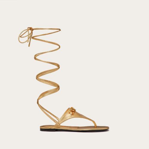  VALENTINO华伦天奴 22年秋冬 女士 平底凉鞋 SANDALES PLATES a ENTRE-DOIGTS VLOGO CHAIN EN