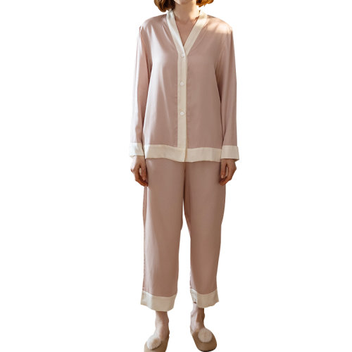 GeleiStory/GeleiStory 回归生活取悦自己 V领家居服长袖长裤套装全天丝面料质地轻薄触感丝滑凉爽 细腻亲肤女睡衣/家居服