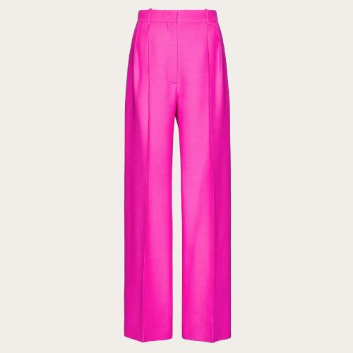  VALENTINO华伦天奴 22年秋冬 女士 休闲裤 PANTALON EN CREPE COUTURE 1B0RB3Z51CFUWT