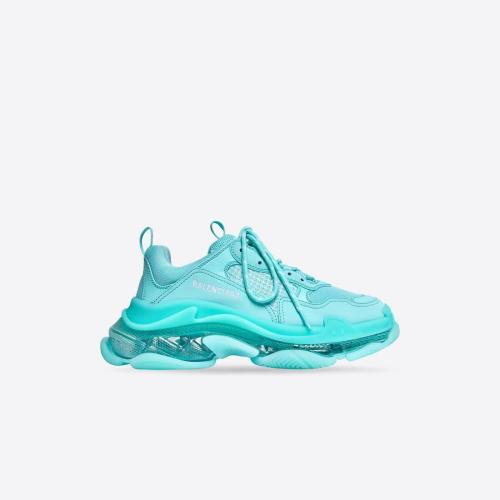 BALENCIAGA巴黎世家 22年春夏 女士 休闲运动鞋 Womens Triple S Clear Sole Trainers in Tur