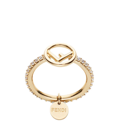 FENDI/芬迪  F IS FENDI系列 金色金属天然彩色锆石戒指8AG7886DMF089U