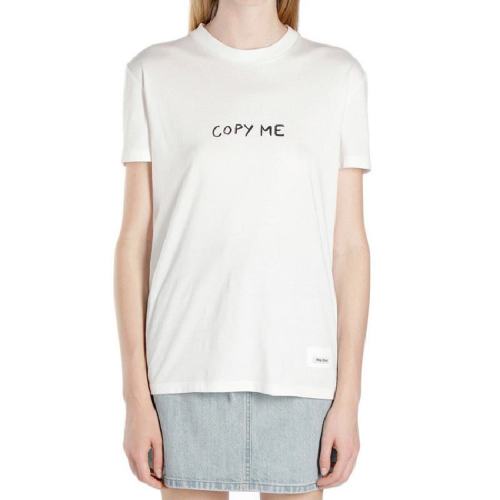  Miu Miu/缪缪 女士白色棉质短袖T恤 MJN0801T10F0009 PLFSX