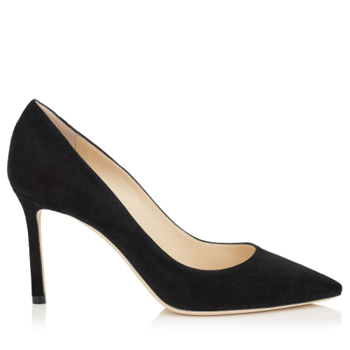 Jimmy Choo/周仰杰  女士经典款Romy绒面革尖头8.5CM浅口鞋高跟鞋 三色可选 ROMY85SUE