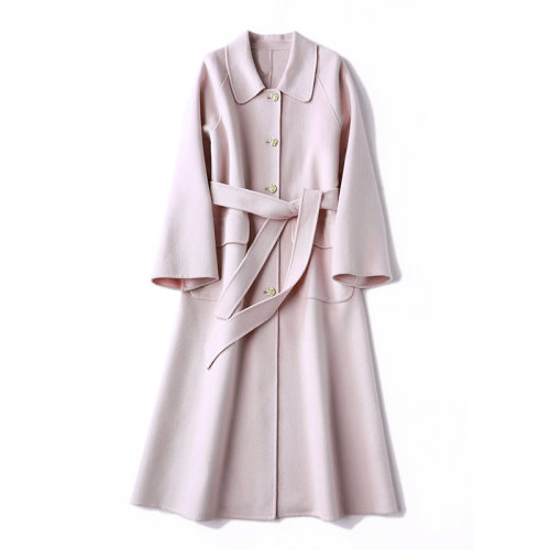 GeleiStory/GeleiStory 双面毛呢大衣女2022年秋冬新款娃娃领宽松长款羊毛呢子外套 女士大衣