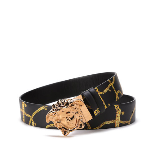 VERSACE/范思哲【22年新款】男士牛皮革板扣式双面皮带腰带4cm DCU6705 1A02740