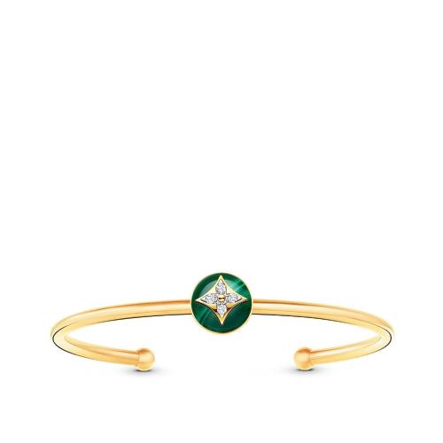  LV路易威登 22年春夏 女士 手镯 B Blossom1*w*8K金 孔雀石与钻石 开口手镯 Q95879 Q95880 Q95