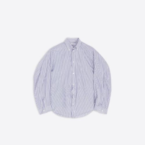  BALENCIAGA巴黎世家 22年秋冬 女士 长袖衬衫 Womens Twisted Sleeve Shirt in Blue 704461TJM