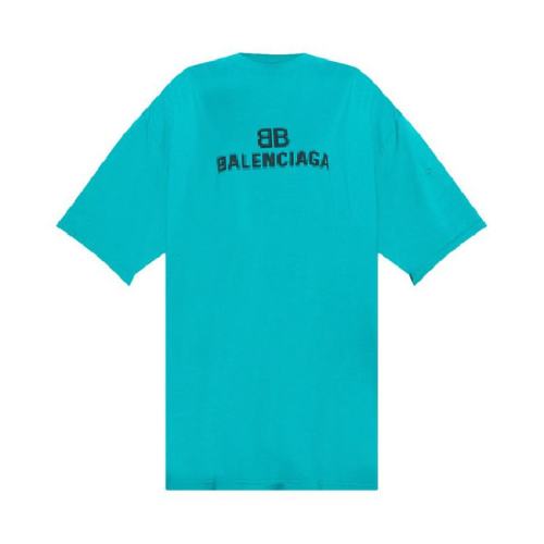  Balenciaga/巴黎世家 男士蓝绿色时尚短袖T恤 651795 TKVF5 3660 PLFSX