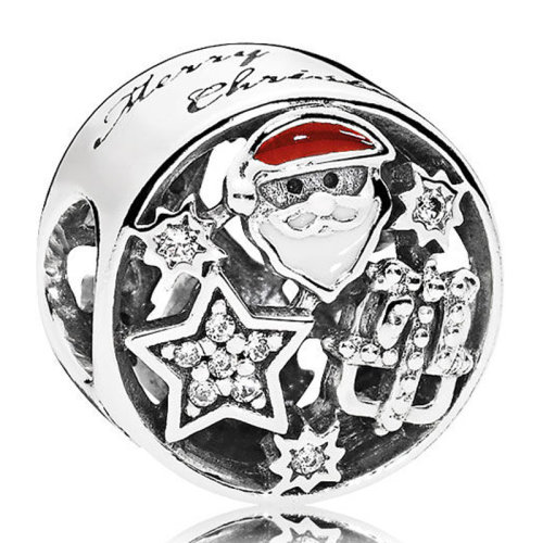 PANDORA/潘多拉 女士银色925银镶立方氧化锆石欢乐圣诞DIY手链珠子串饰串珠 796364CZ