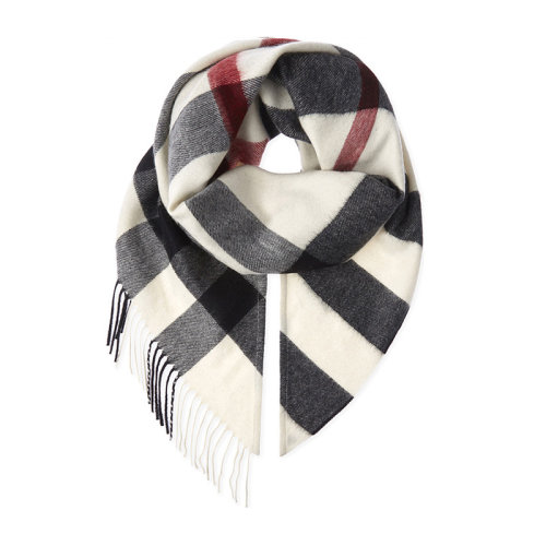 包税 BURBERRY/博柏利  女士时尚黑白格纹经典羊绒围巾围脖丝巾 4065421